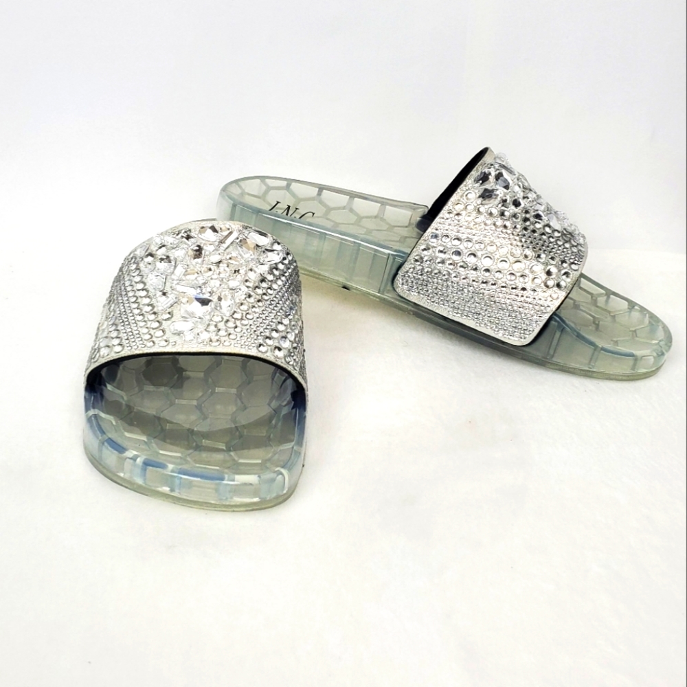 INC International Concepts Silver Slippers 7